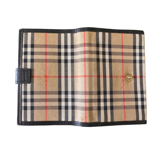 AUTH BURBERRYS VINTAGE NOVA CHECK BI-FOLD LEATHER MINI AGENDA/ORGANIZER PREOWNED - Picture 5 of 8